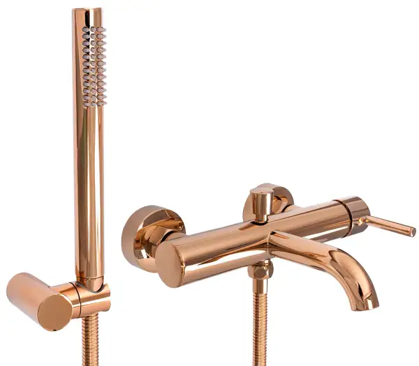 Смеситель для ванны и душа REA LUNGO ROSE GOLD настенный с изливом (REA-B6695) Смеситель для ванны и душа REA LUNGO ROSE GOLD настенный с изливом (REA-B6695)