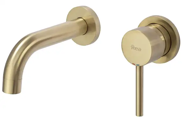 Смеситель для раковины (умывальника) REA LUNGO BRUSHED GOLD скрытого монтажа (REA-B8652)