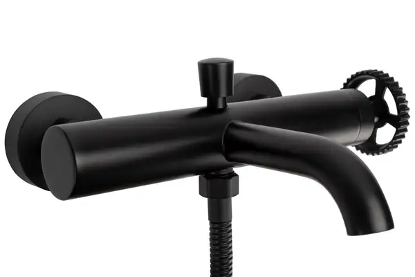 Смеситель для ванны и душа REA VERTIGO BLACK MAT черный настенный (REA-B9669)
