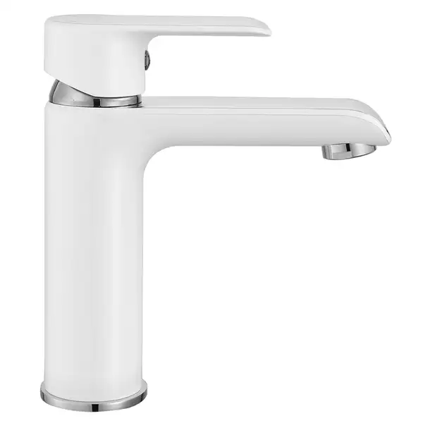 Смеситель для раковины (умывальника) REA  BLOOM WHITE CHROM низкий (REA-B9915)