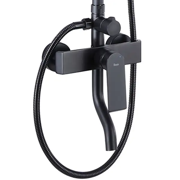 Душевой гарнитур REA HASS BLACK черный с изливом (REA-B9968)
