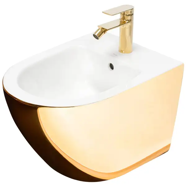 Подвесное биде REA CARLO MINI GOLD WHITE (REA-C2288)