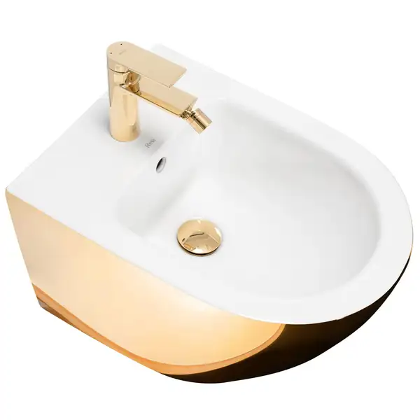 Подвесное биде REA CARLO MINI GOLD WHITE (REA-C2288)