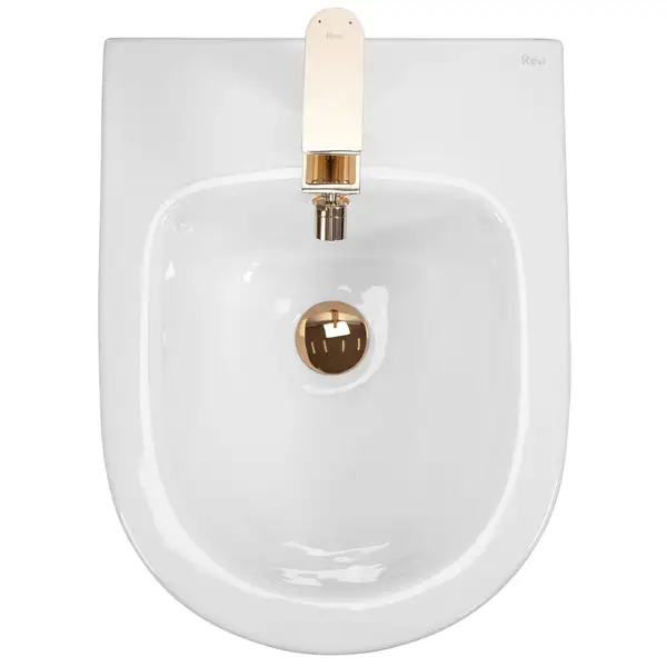 Подвесное биде REA CARLO MINI WHITE GOLD EDGE белое (REA-C6990)