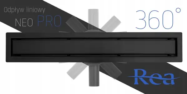 Трап для душа REA NEO PRO BLACK 2в1 черный 50 см (REA-G0999)