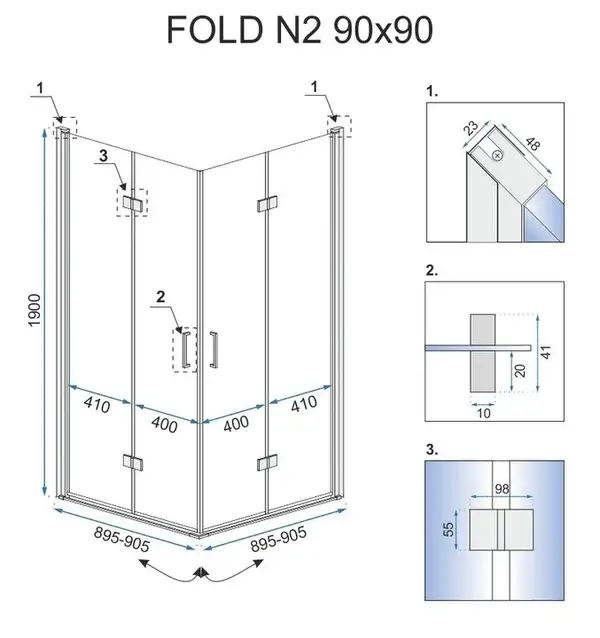 Душова Кабіна REA Fold N2 REA-K1950