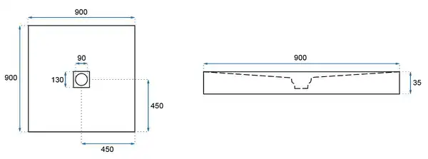 Душевой поддон REA ROCK 90X90 BLACK (REA-K4581)