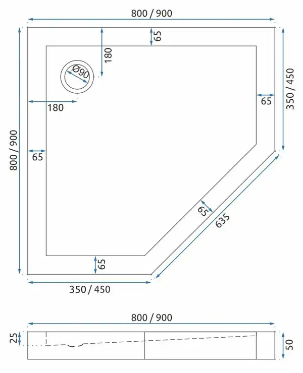 Душевая кабина REA DIAMOND GOLD 90х90 (REA-K4904)