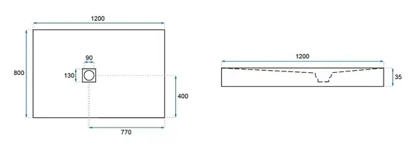Душевой поддон REA STONE 80X120 BLACK (REA-K9602)