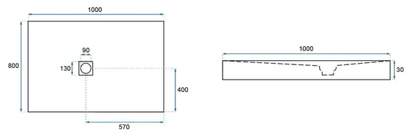 Душевой поддон REA STONE 80X100 BLACK (REA-K9756)