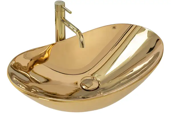 Умывальник (раковина) REA ROYAL GOLD накладной золотой (REA-U4545)