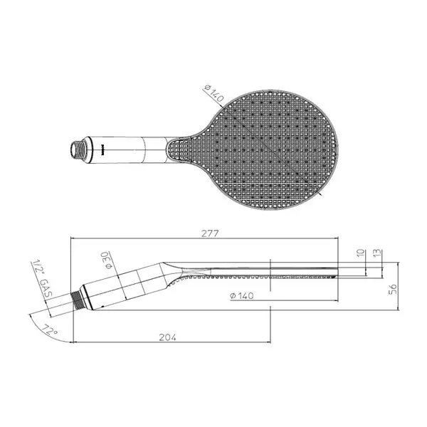 Лійка для душу Bossini Apice (колір - білий матовий), 1 вид струменя B00900045