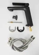 Смеситель для раковины (умывальника) Corsan TRINO BLACK MATT черный низкий (CMB7111BL)