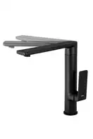 Смеситель для кухни Corsan TRINO BLACK MATT черный з подвижным носиком (CMB7121BL)