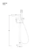 Смеситель для ванны CORSAN TRINO CHROME напольный (CMB7159CH)