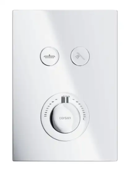 Душовий гарнітур прихованого монтажу Corsan CMZ069TCH CHROM + BOX хром з термостатом (647014)
