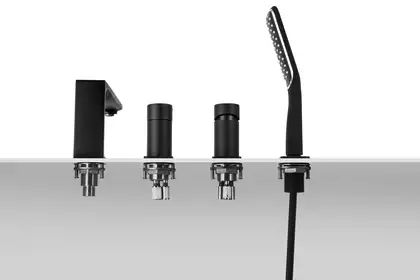 Смеситель для ванны CORSAN TRINO BLACK MATT на борт ванны (CMB7142BL) Смеситель для ванны CORSAN TRINO BLACK MATT на борт ванны (CMB7142BL)