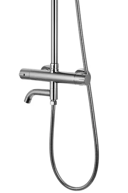 Душовий гарнітур Corsan LUGO CHROME з термостатом та виливом (CMN016) Душовий гарнітур Corsan LUGO CHROME з термостатом та виливом (CMN016)