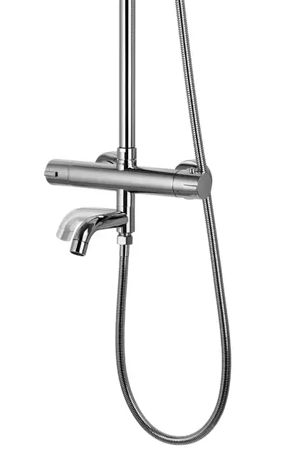 Душовий гарнітур Corsan LUGO CHROME з термостатом та виливом (CMN016) Душовий гарнітур Corsan LUGO CHROME з термостатом та виливом (CMN016)
