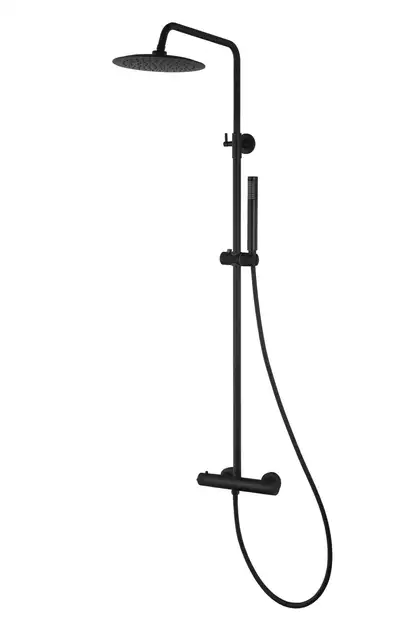 Душовий гарнітур Corsan LUGO BLACK MATT з термостатом (CMN023) Душовий гарнітур Corsan LUGO BLACK MATT з термостатом (CMN023)