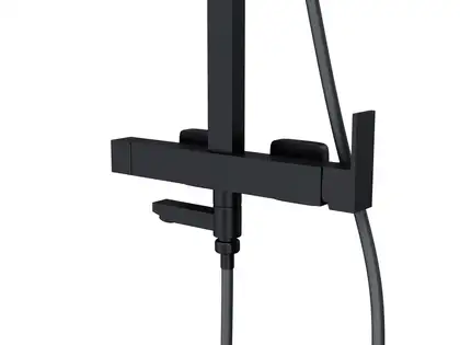 Душовий гарнітур Corsan ANGO BLACK MATT з виливом (CMN030)