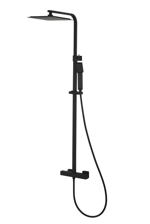 Душовий гарнітур Corsan ANGO BLACK MATT з термостатом (CMN019)