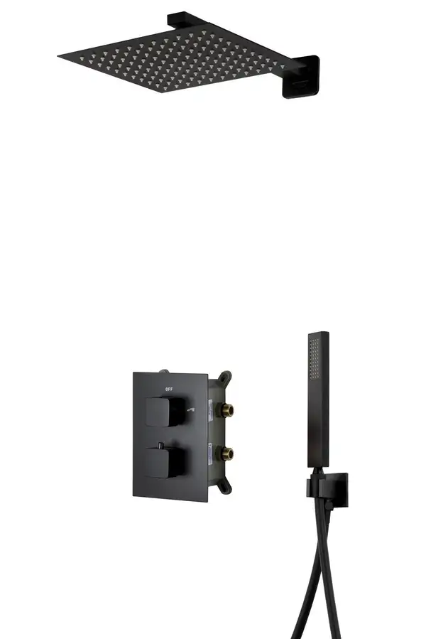 Душевая система с термостатом CORSAN ADOUR BLACK + BOX скрытого монтажа (Z01TBL) Душевая система с термостатом CORSAN ADOUR BLACK + BOX скрытого монтажа (Z01TBL)