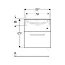 Тумба под раковину Geberit Selnova Square, slim rim 60 см, белый глянцевый 501.204.00.1