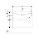 Тумба под раковину Geberit Selnova Square, slim rim 80 см, лава матовая 501.209.00.1