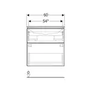 Тумба с раковиной Geberit iCon slim rim 60 см, корпус и фасад - белый глянец / ручки - белый мат 502.335.01.1