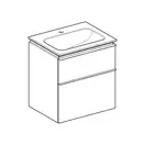 Тумба с раковиной Geberit iCon slim rim 60 см, корпус и фасад - песочно-серый глянец / ручки - песочно-серый глянец 502.335.JL.1