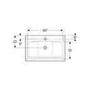 Тумба с раковиной Geberit iCon slim rim 75 см, корпус и фасад - дуб / ручки - лава мат 502.336.JH.1