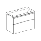 Тумба с раковиной Geberit iCon slim rim 90 см, корпус и фасад - песочно-серый глянец / ручки - песочно-серый глянец 502.337.JL.1