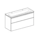 Тумба с раковиной Geberit iCon slim rim 120 см, корпус и фасад - белый мат / ручки - белый мат 502.338.01.3