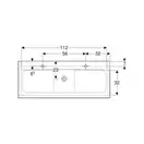 Тумба с раковиной Geberit iCon slim rim 120 см, корпус и фасад - лава мат / ручки - лава мат 502.338.JK.1
