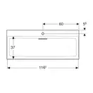 Раковина Geberit One 120 х 48 см 505.048.00.1