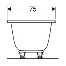 Ванна акриловая 170 х 75 х h46,5 см Geberit Tawa, slim rim в комплекте с ножками 554.121.01.1
