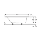 Ванна акриловая 160 х 70 х h42,8 см Geberit Selnova в комплекте с ножками 554.282.01.1