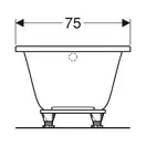 Ванна акриловая 170 х 75 х h42,8 см Geberit Selnova в комплекте с ножками 554.285.01.1