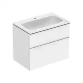 Тумба с раковиной Geberit iCon slim rim 75 см, корпус и фасад - белый мат / ручки - белый мат 502.336.01.3