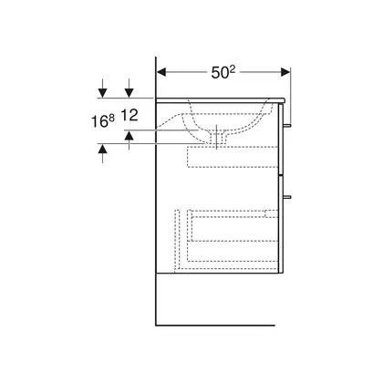 Тумба под раковину Geberit Selnova Square, slim rim 80 см, лава матовая 501.209.00.1