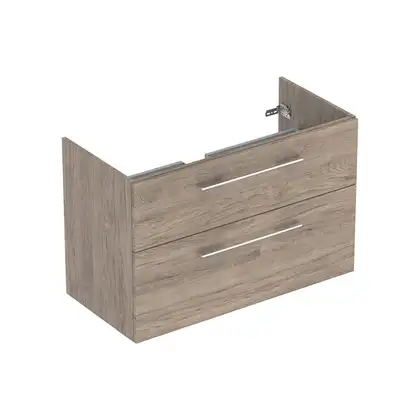 Тумба под раковину Geberit Selnova Square, slim rim 100 см, орех тёмный 501.214.00.1