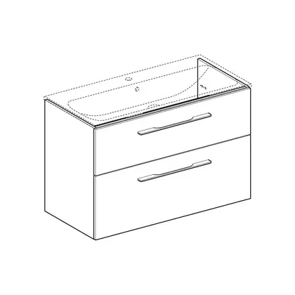 Тумба под раковину Geberit Selnova Square, slim rim 100 см, орех тёмный 501.214.00.1