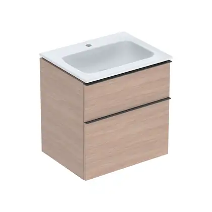 Тумба с раковиной Geberit iCon slim rim 60 см, корпус и фасад - дуб / ручки - лава мат 502.335.JH.1 Тумба с раковиной Geberit iCon slim rim 60 см, корпус и фасад - дуб / ручки - лава мат 502.335.JH.1