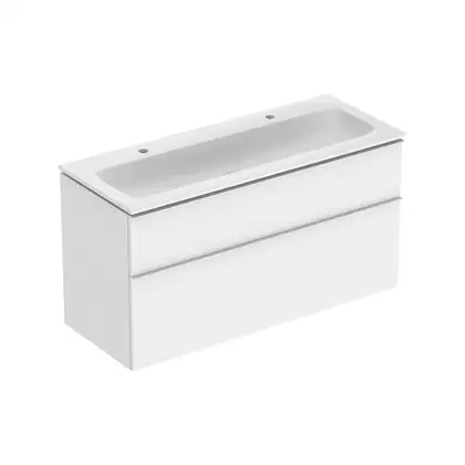 Тумба с раковиной Geberit iCon slim rim 120 см, корпус и фасад - белый мат / ручки - белый мат 502.338.01.3 Тумба с раковиной Geberit iCon slim rim 120 см, корпус и фасад - белый мат / ручки - белый мат 502.338.01.3
