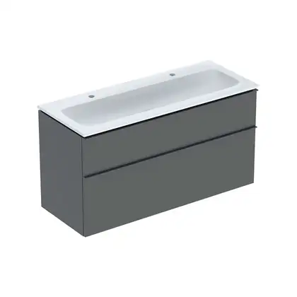 Тумба с раковиной Geberit iCon slim rim 120 см, корпус и фасад - лава мат / ручки - лава мат 502.338.JK.1 Тумба с раковиной Geberit iCon slim rim 120 см, корпус и фасад - лава мат / ручки - лава мат 502.338.JK.1