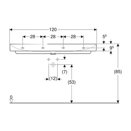 Раковина Geberit One 120 х 48 см 505.020.01.5 Раковина Geberit One 120 х 48 см 505.020.01.5