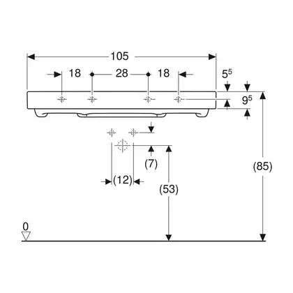 Раковина Geberit One 105 х 48 см 505.046.00.1 Раковина Geberit One 105 х 48 см 505.046.00.1