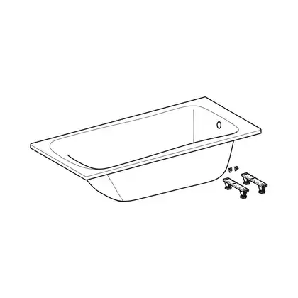 Ванна акриловая 160 х 75 х h42,8 см Geberit Selnova в комплекте с ножками 554.283.01.1