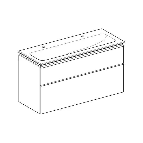 Тумба с раковиной Geberit iCon slim rim 120 см, корпус и фасад - белый глянец / ручки - хром глянец 502.338.01.2 Тумба с раковиной Geberit iCon slim rim 120 см, корпус и фасад - белый глянец / ручки - хром глянец 502.338.01.2